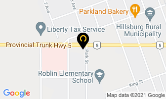 St Matthews Lutheran Church in Roblin map