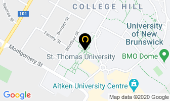 St Thomas University in Fredericton map