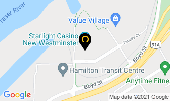 Starlight Casino in New Westminster map