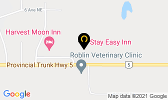 Stay Easy Inn in Roblin map