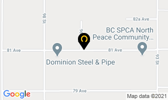 Sterling Crane in Fort St. John map