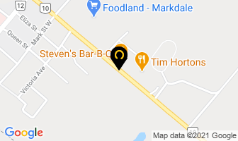 Steven's Bar-Bq Restaurant in Markdale map
