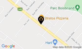 Stratos Pizzeria in Drummondville map