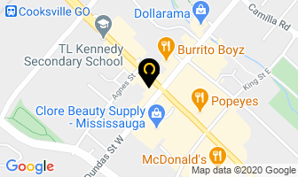 Subway Highway 10 in Mississauga map