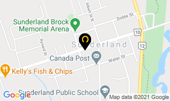 Sunderland Pharmacy in Brockville map