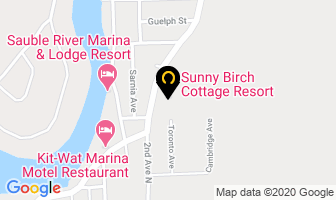 Sunny Birch Cottages in Sauble Beach map