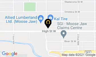 Sunset Kitchens in Moose Jaw map