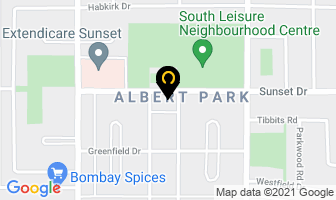 Sunset United Church in Regina map