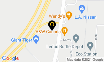 Swan Cleaners in Leduc map