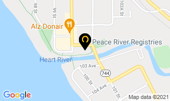 T J's Restaurant in Peace River map