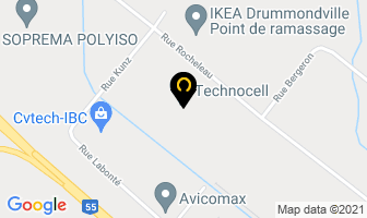 Technocell Inc in Drummondville map