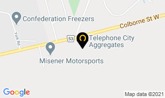 Telephone City Aggregates in Brantford map
