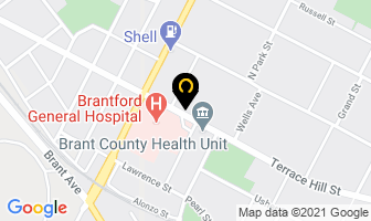 Terrace Hill Pharmacy in Brantford map