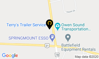 Terry's Trailer Service in Owen Sound map