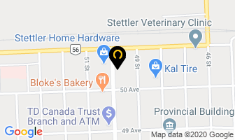 The Brick in Stettler map