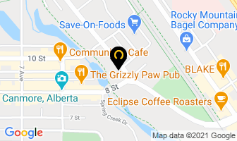 The Drake Inn in Canmore map
