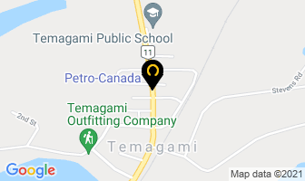 The Hair Den in Temagami map