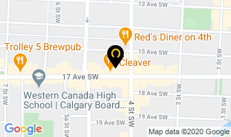 The Living Room Restaurant in Calgary map