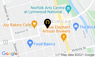 The Pizza Place in Simcoe map