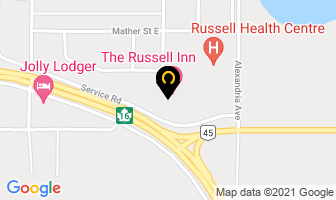 The Russell Inn in Russell map