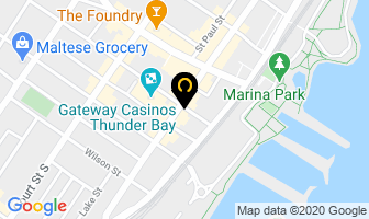 The Waterfront District Bia in Thunder Bay map