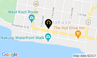 Three Lions Pub in Nakusp map