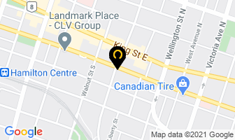 Thrifty Car Rental in Hamilton map
