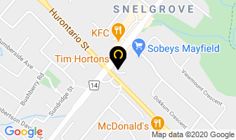 Tim Hortons in Brampton map