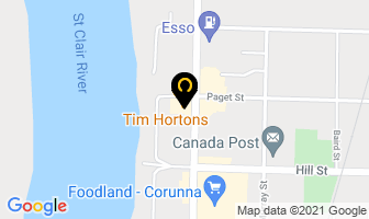 Tim Hortons in Corunna map