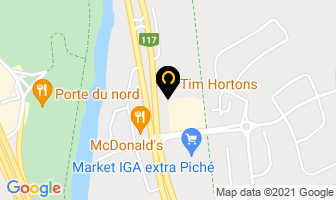 Tim Hortons in Prévost map