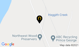 Timberspan Specialty Sawmill in Prince George map