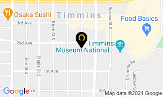 Timmins Professional Firefighters Association in Timmins map