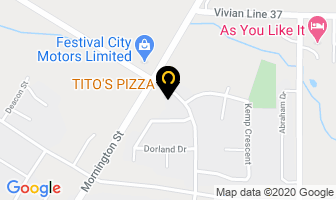 Tito`s Pizza in Stratford map