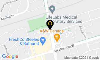 Top Spin Table Tennis Center in Thornhill map