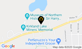 Topper's Pizza in Kirkland Lake map