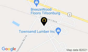 Townsend Lumber Inc in Tillsonburg map