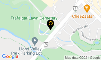 Trafalgar Lawn Cemetery in Burlington map