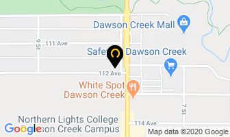 Travellers Inn in Dawson Creek map