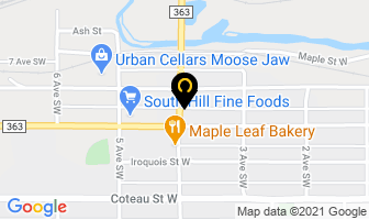 Trim-Top Barber Shop in Moose Jaw map