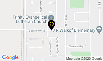 Trinity Lutheran Church in Winkler map