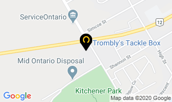 Trombly's Tackle Box in Orillia map