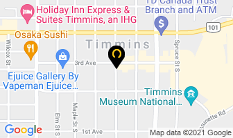 Unifor Local 6 in Timmins map