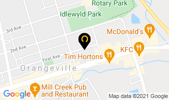 Universal Rental Services in Orangeville map