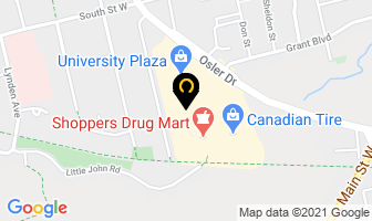 University Lanes in Hamilton map