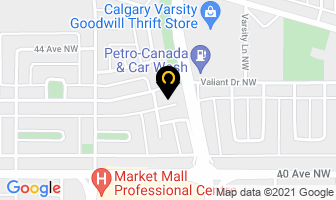 Varsity Bible Church in Calgary map