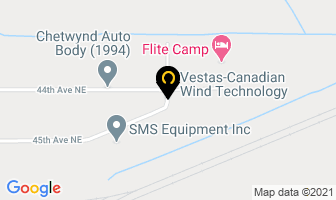 Vestas-Canadian Wind Technology Inc in Peace River B map