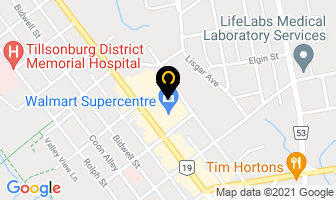Walmart Pharmacy in Tillsonburg map