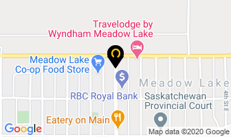 Wayne's Cafe in Meadow Lake map