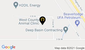 West County Animal Clinic in Beaverlodge map
