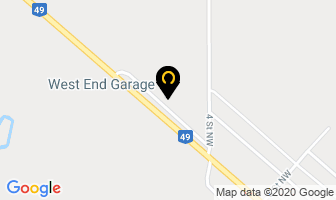 West End Garage in Preeceville map